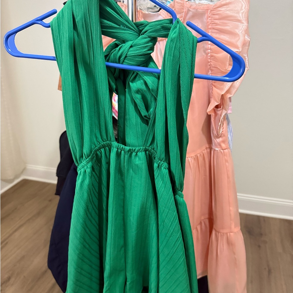 Green Tie-Back Romper